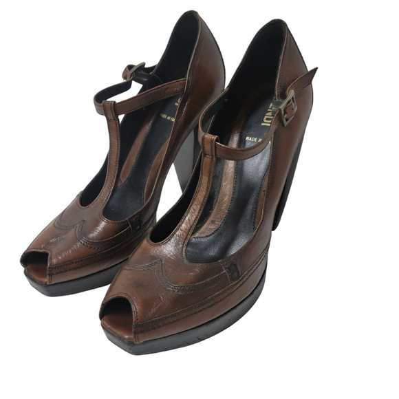 FENDI Authentic Women Open Toe Block Heel Shoes Brown (EU) 38 Excellent Cond. - Picture 7 of 16